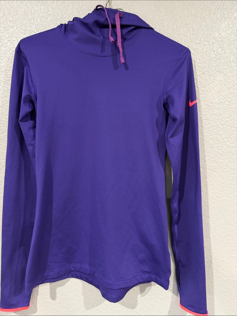 Nike Purple womans Hooded Long Sleeve Top with Pink Accents